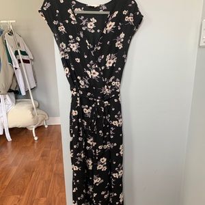 Black floral jumpsuit
